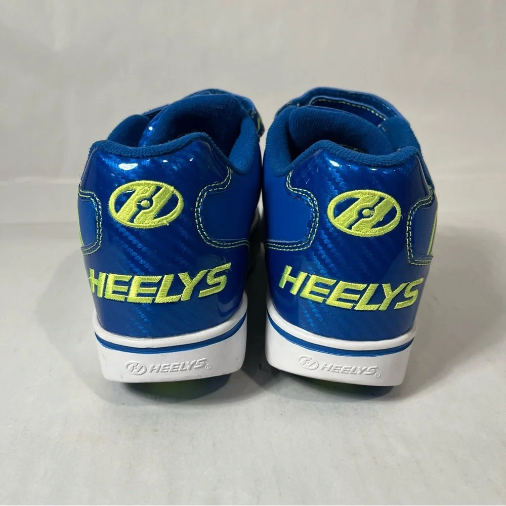 Heelys Unisex Kids' Vopel X2 Blue Low-Top Skate Sneakers Neon Accents Youth 4